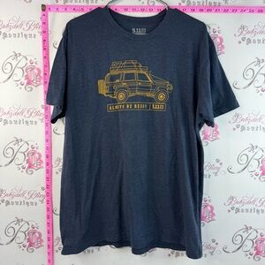 5.11 Tactical Navy Short Sleeve Tee with Gold Vehicle Graphic shirt top yellow